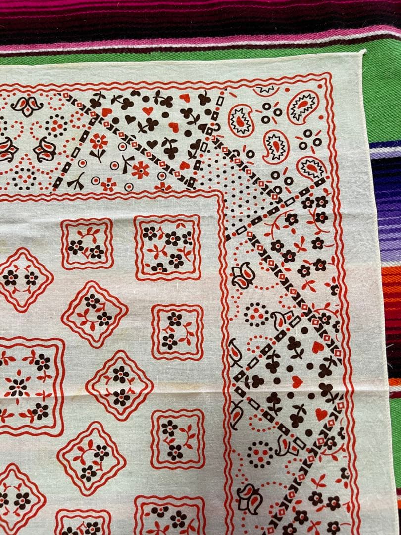 【van'z 】60s USA製 バンダナ PARIS クッキー