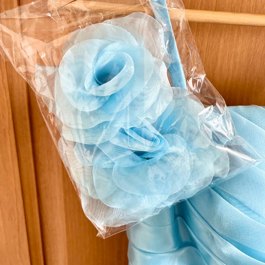 ロングドレス アイスブルー　カラードレス 発表会 演奏会　水色　ブルー　前撮り