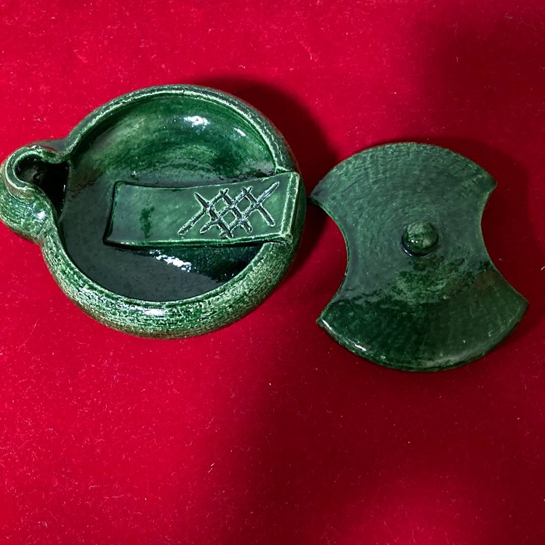 茶道　夜咄　短溪　雀瓦3点