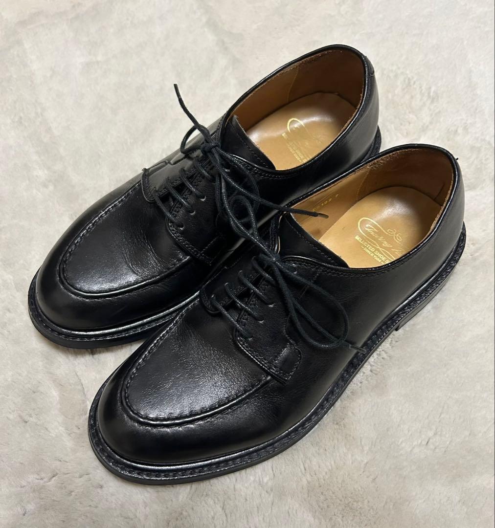 Trading post/Uチップレザーシューズ/size7/黒/2102