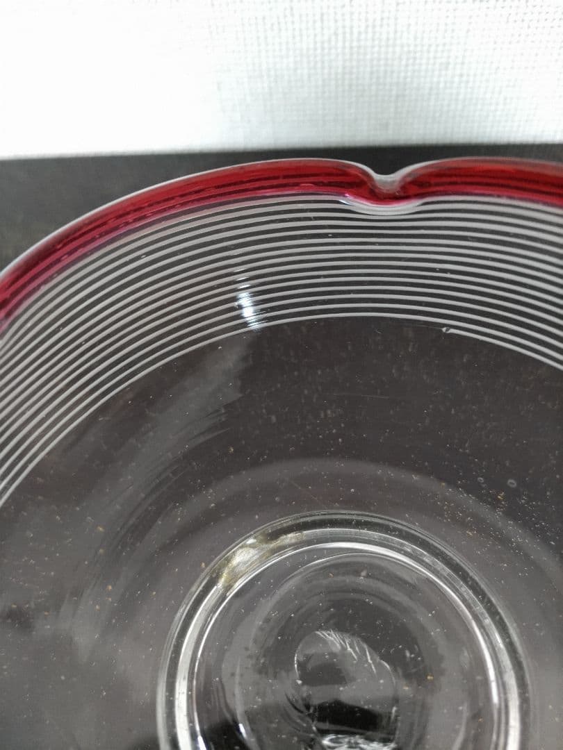 明治〜大正期 千段巻 輪花 金赤べり 氷コップ