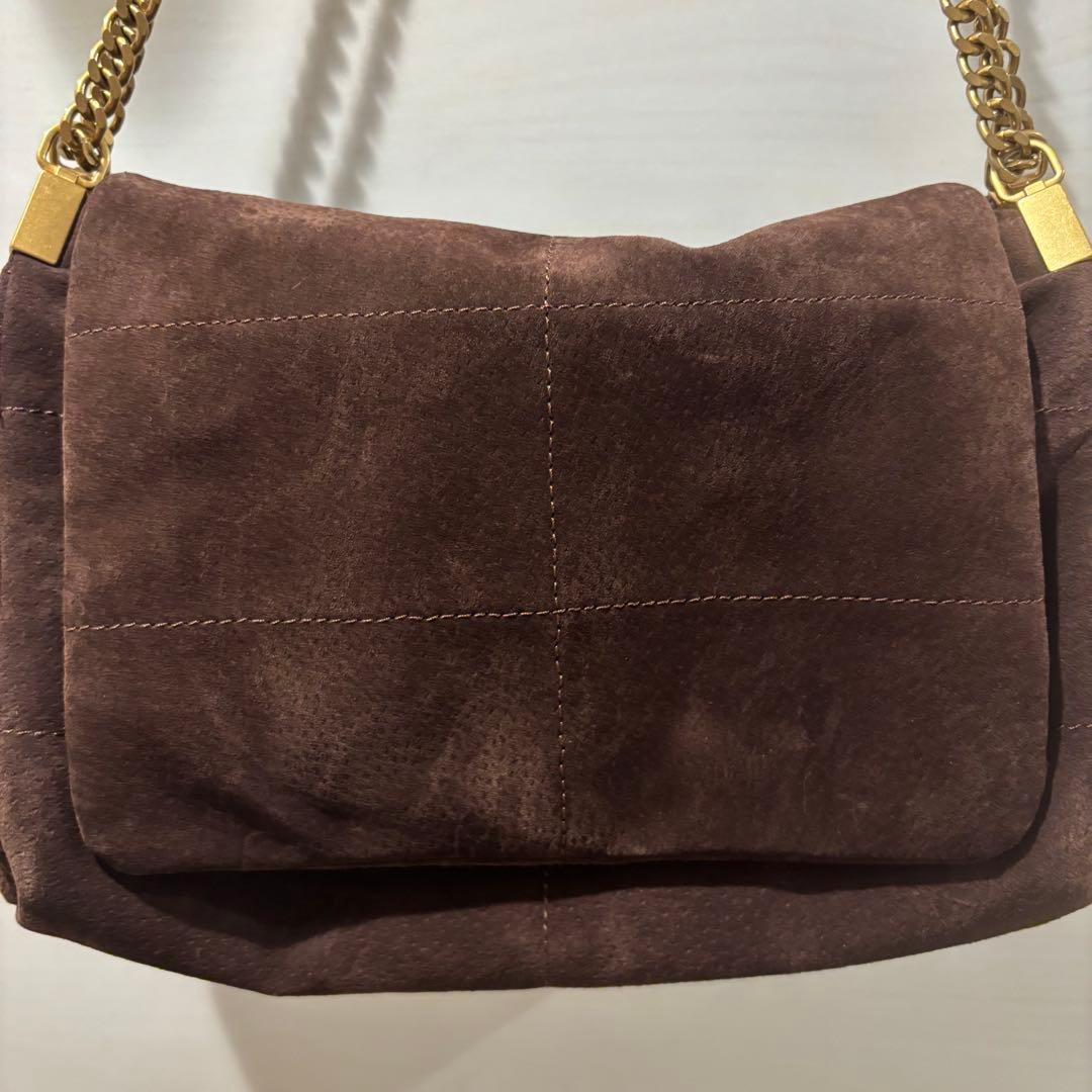 ZARA ダークブラウン スエード ショルダーバッグ自宅保管