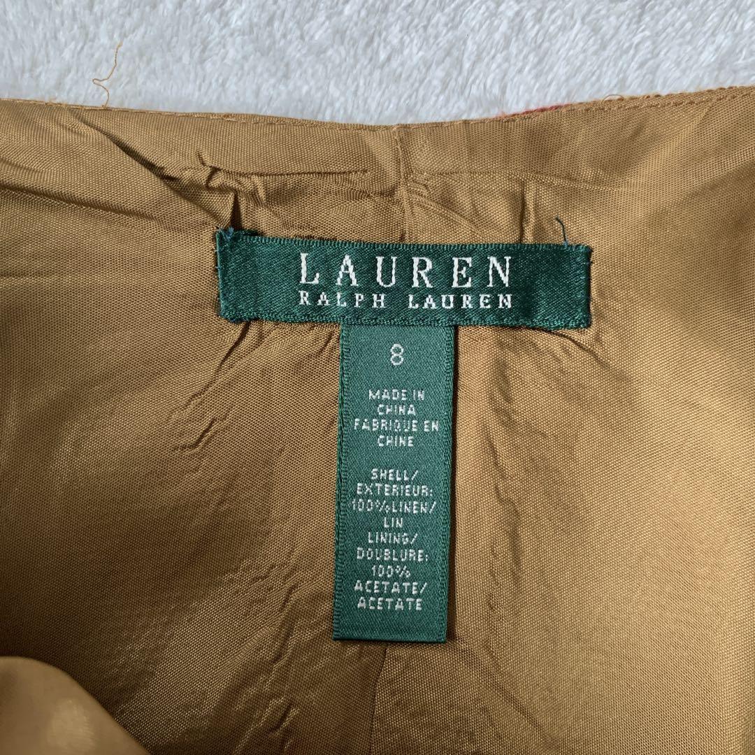 希少 RALPH LAUREN ラルフローレン リネン ストライプ スカート