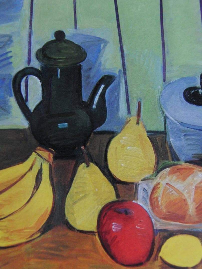 加藤正信、【パンと果物、シクラメン】、希少な額装用画集より