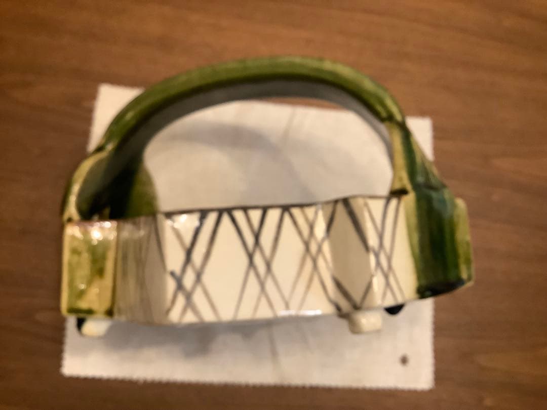 茶道具 織部 松皮菱 手鉢 菓子器 陶印 盛鉢 菓子入 茶事