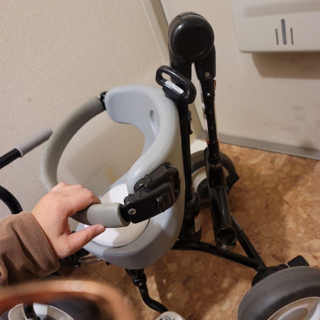 折りたたみ 三輪車 グレー バー 子供 赤ちゃん おさんぽコンポ - メルカリ