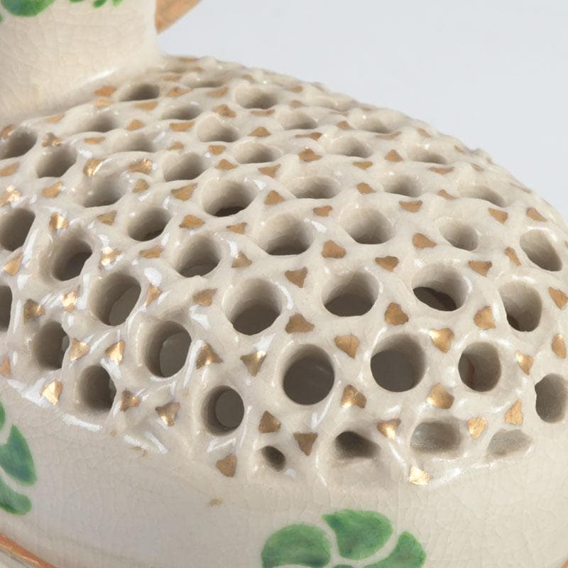 茶道具 九谷焼 九谷峯久 園江久雄作 仁清写 冠 香炉 共箱 V 9422の通販