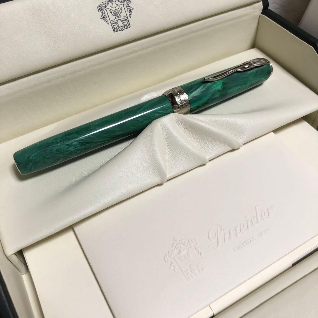 新品未使用 廃番 ピナイダー ジェムストーン 万年筆 マカライト