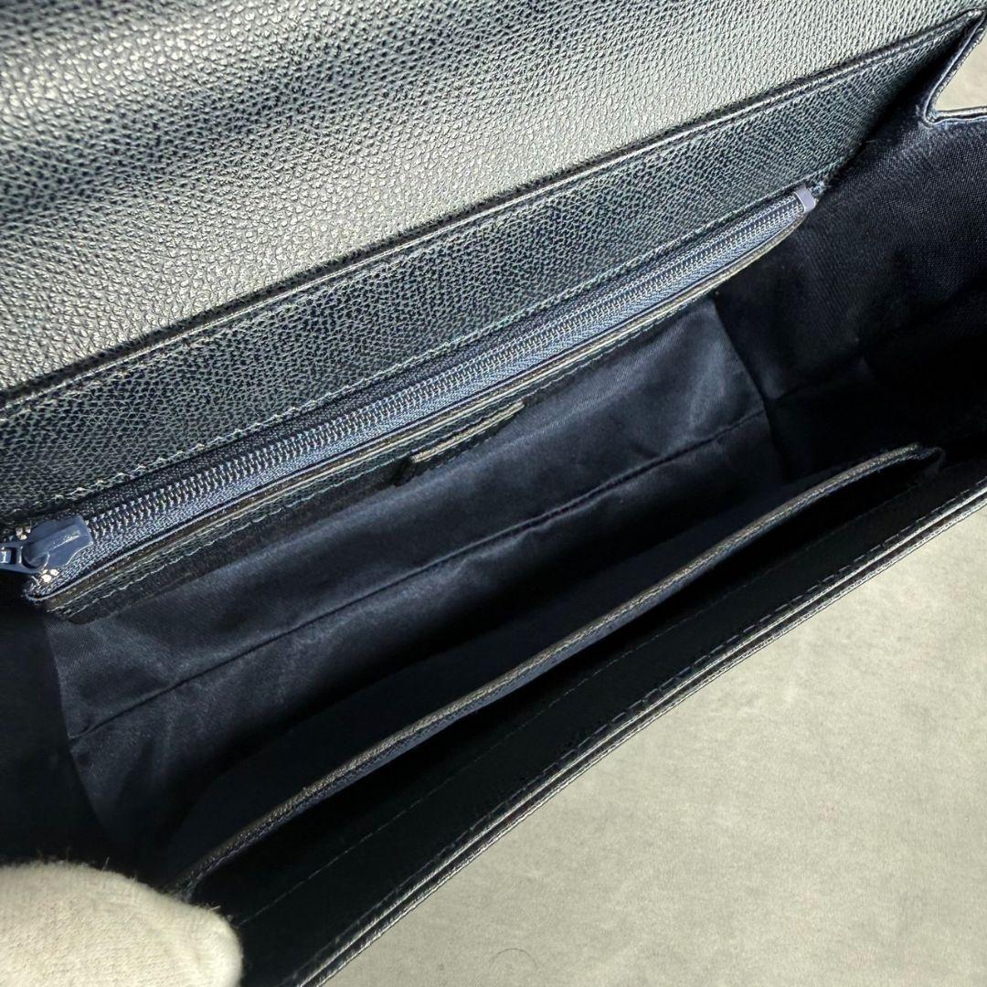 【極美品】土屋鞄 フォーマルバッグ フラップ クラシックハンド ダークネイビー