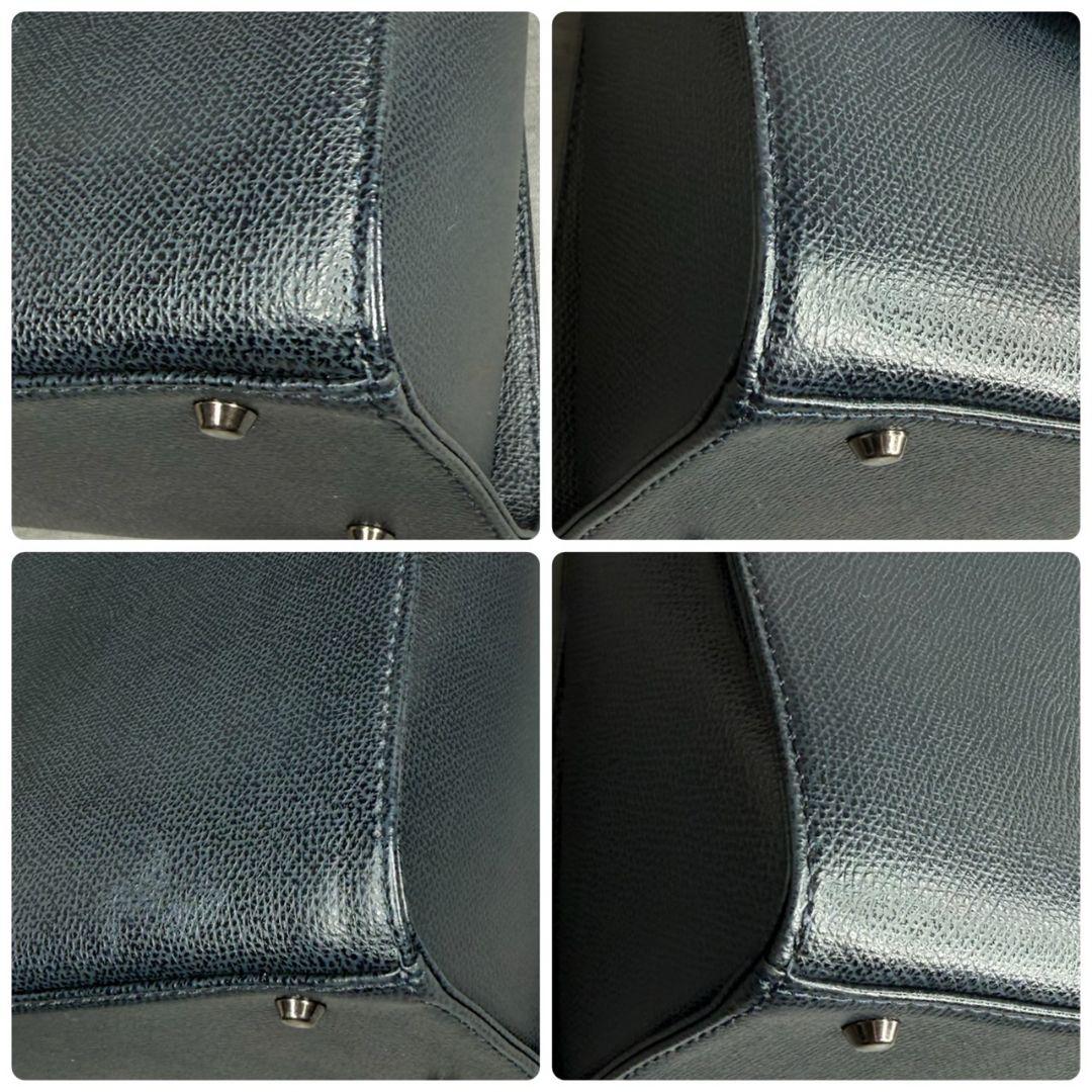 【極美品】土屋鞄 フォーマルバッグ フラップ クラシックハンド ダークネイビー