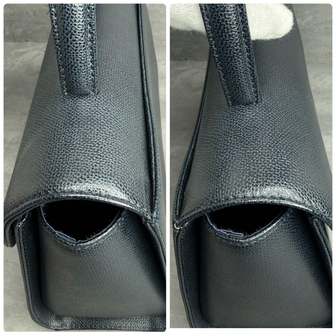 【極美品】土屋鞄 フォーマルバッグ フラップ クラシックハンド ダークネイビー