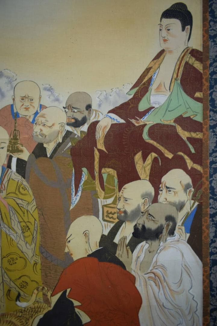 不詳/作者不詳/釈迦十六羅漢図/中国画/布袋屋掛軸HJ-490