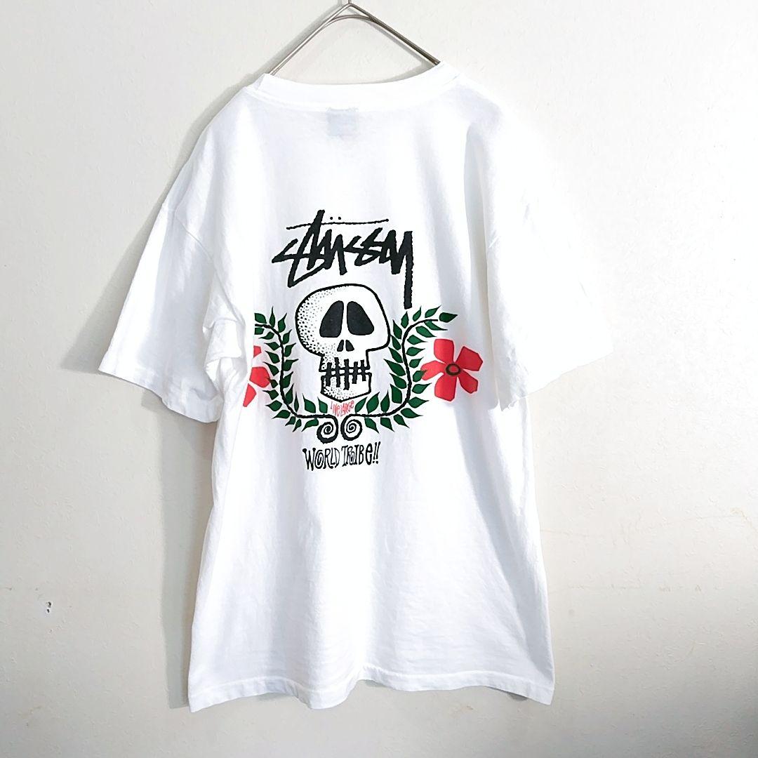 80s ステューシーtシャツスカルフラワー