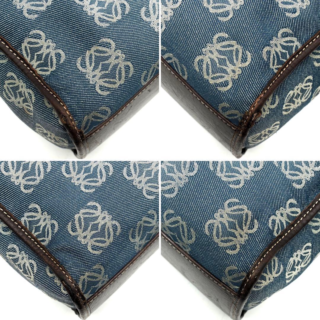 正規品 ロエベ ビジネスバッグ アナグラム A4 PC可 メンズ ネイビー