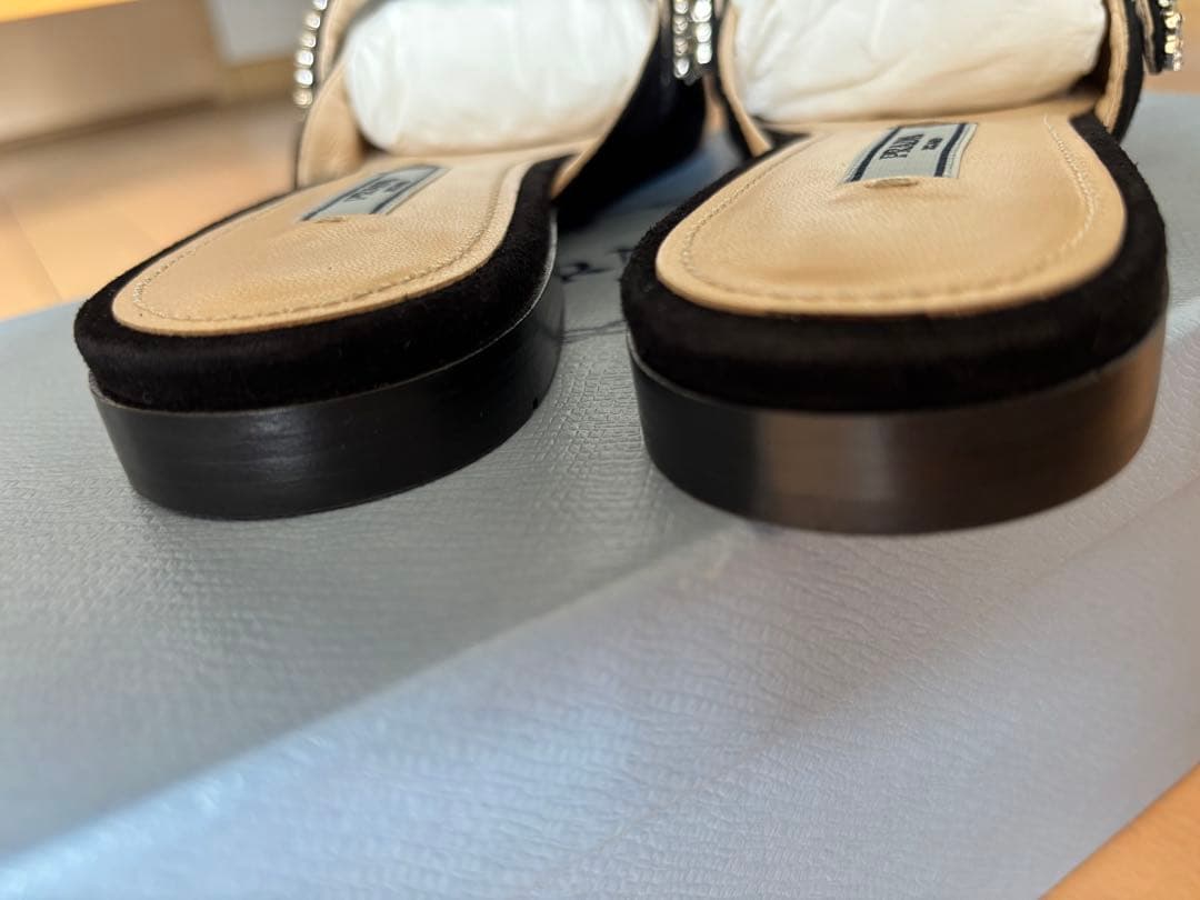 PRADA ビジュー付きミュール 35