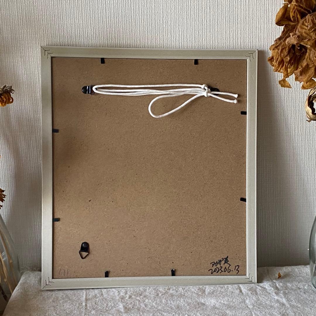 絵画 。壁掛け絵手描き【猫たちは銀河にかわいい星を入れている】