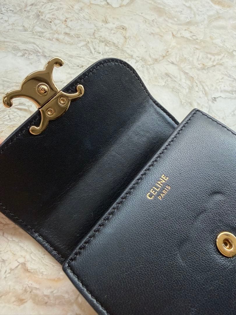 翌日配送☆【Celine 】セリーヌトリオンフ ウォレット ブラック