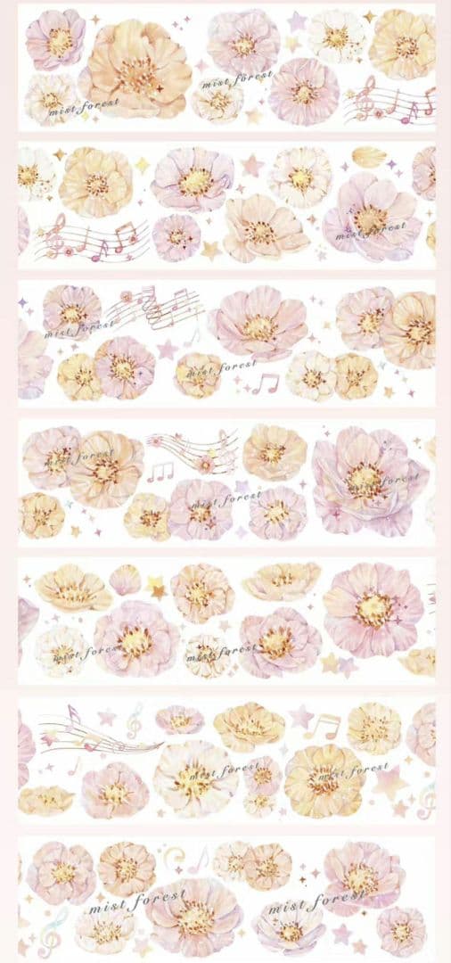 巻売 432☆ 海外 マスキングテープ マステ PET 装飾 花 贝壳光