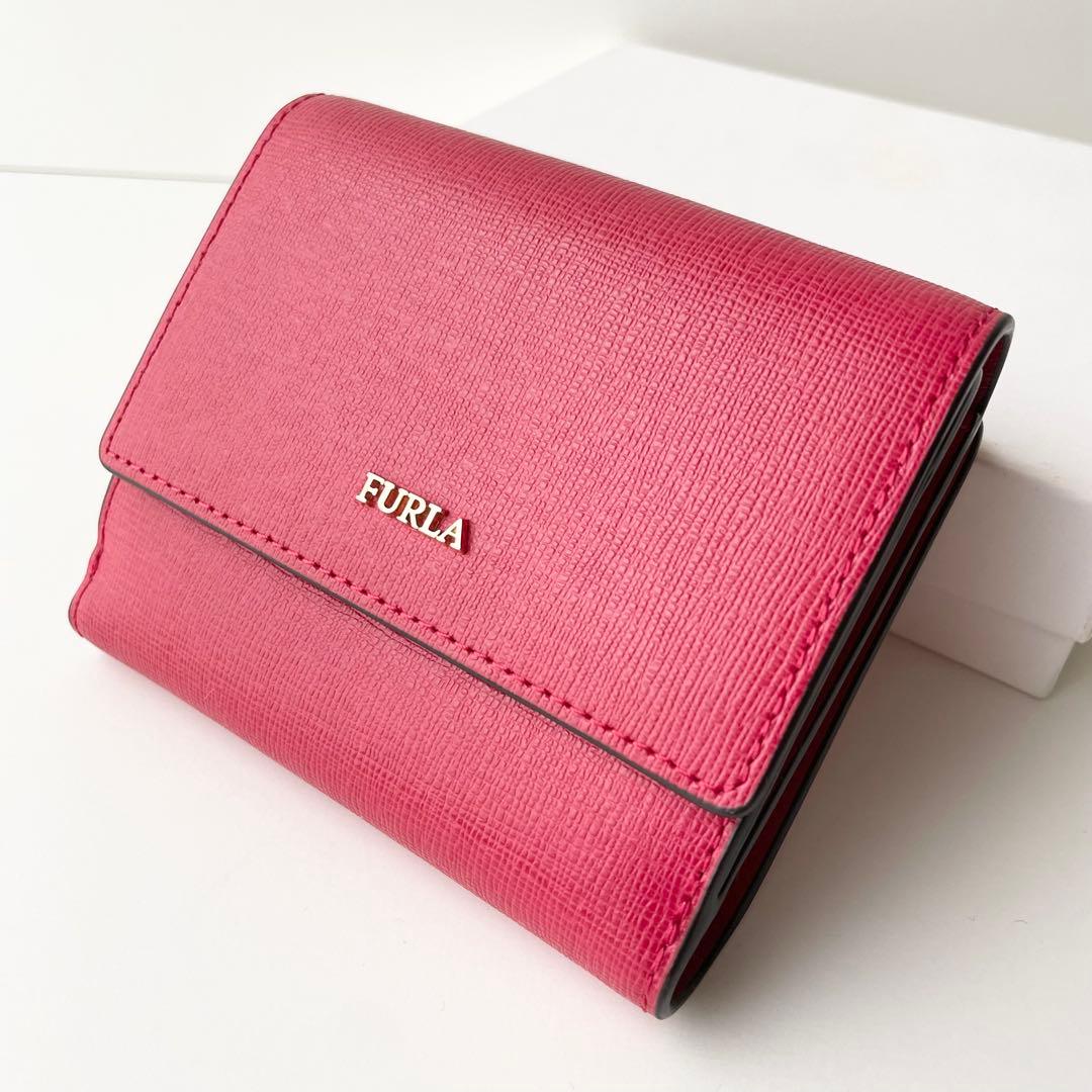 フルラ FURLA 折り財布 バビロン レザー ルビー レッド ほぼ新品