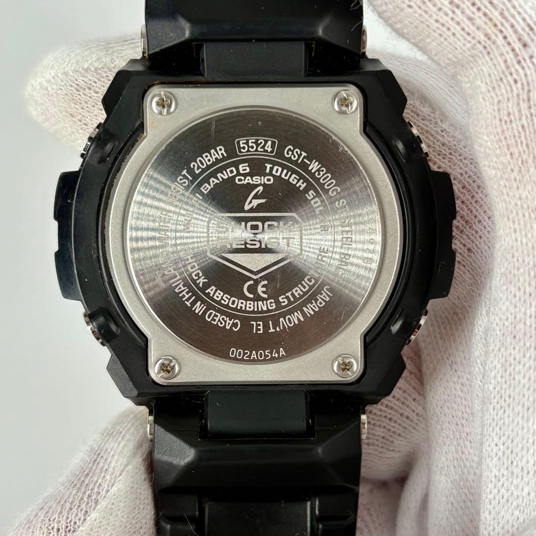 CASIO Gショック GST-W300G 黒 ラバー 電波ソーラー腕時計