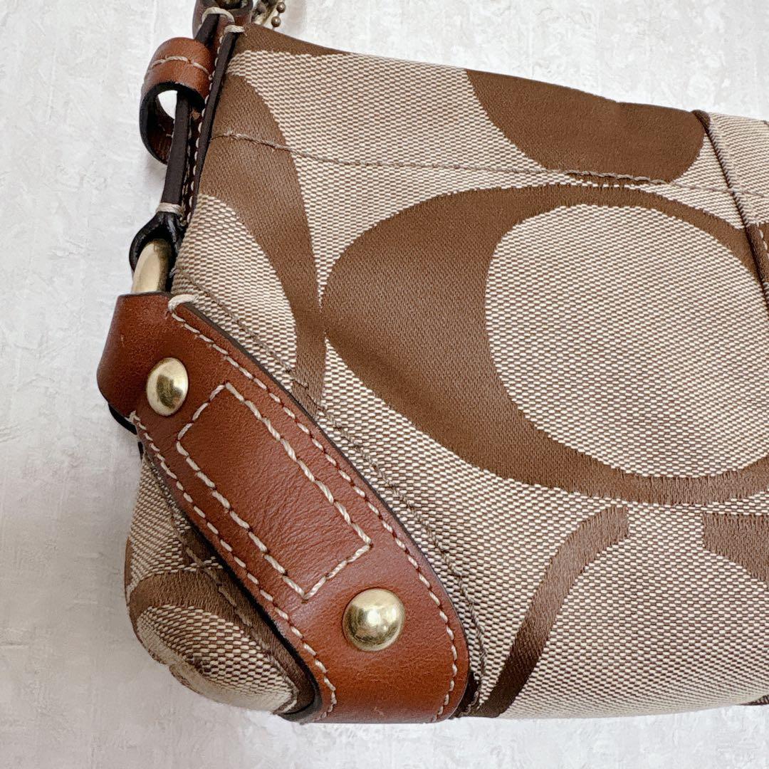 【美品】COACH シグネチャー y2k ワンショルダー 肩掛け ブラウン