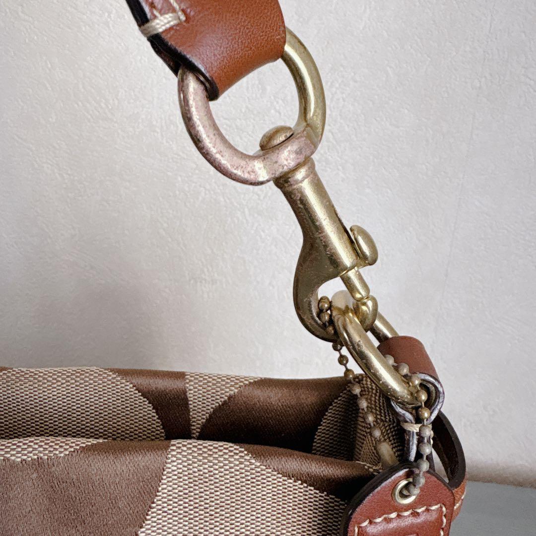 【美品】COACH シグネチャー y2k ワンショルダー 肩掛け ブラウン