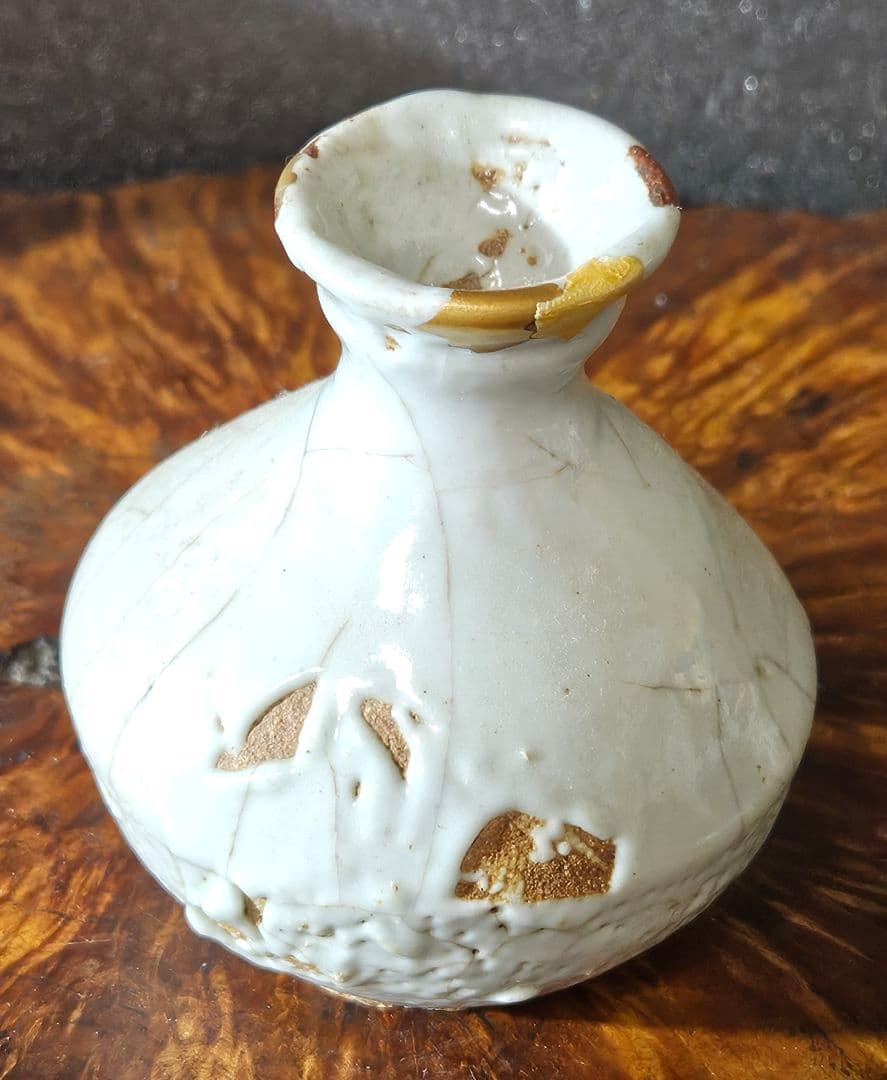 【本物保証❗️】李氏朝鮮時代　李朝白磁　 砂高台　徳利　お預け徳利　花入　茶器