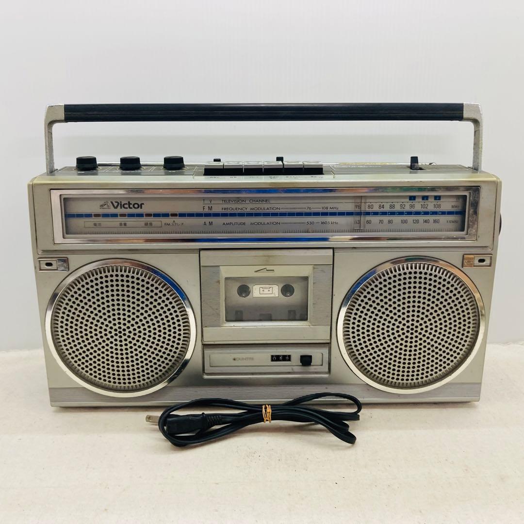 レトロ／ジャンク Victor ビクター ラジオカセットレコーダー RC-555