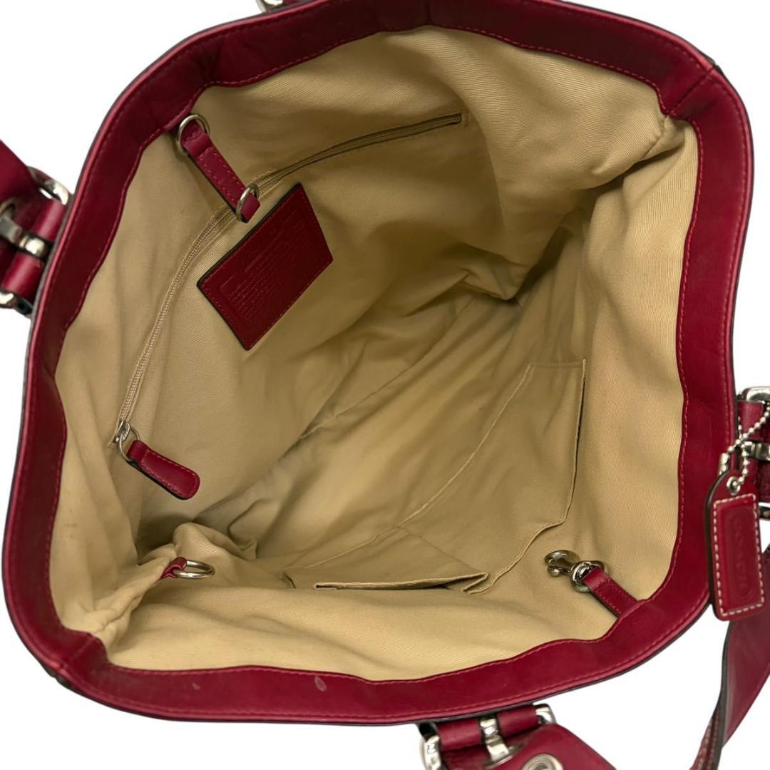 コーチ パッチワーク A4収納 ハンドバッグ シグネチャー キャンバス レザー