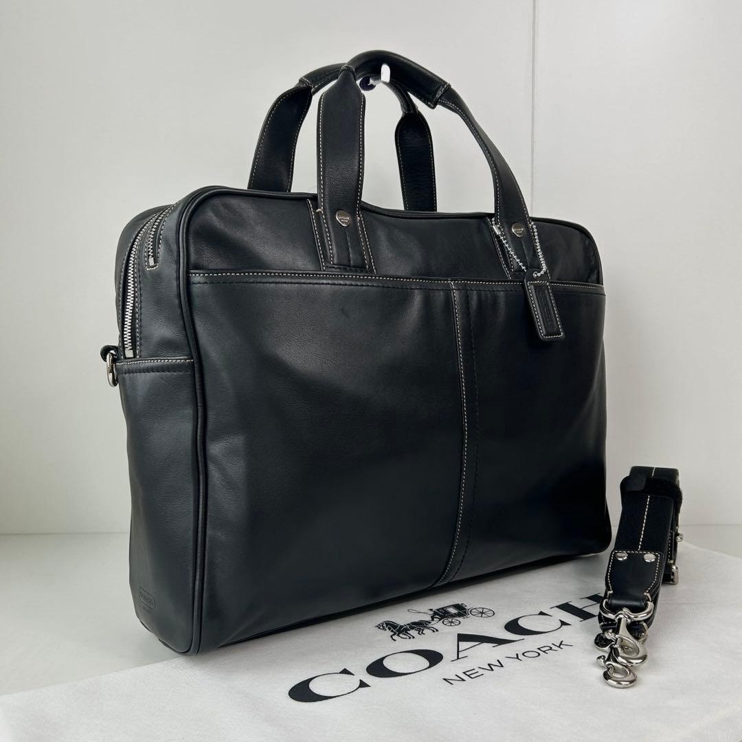✅【美品】メンテ済み　コーチ　ビジネスバッグ　COACH ショルダー　レザー