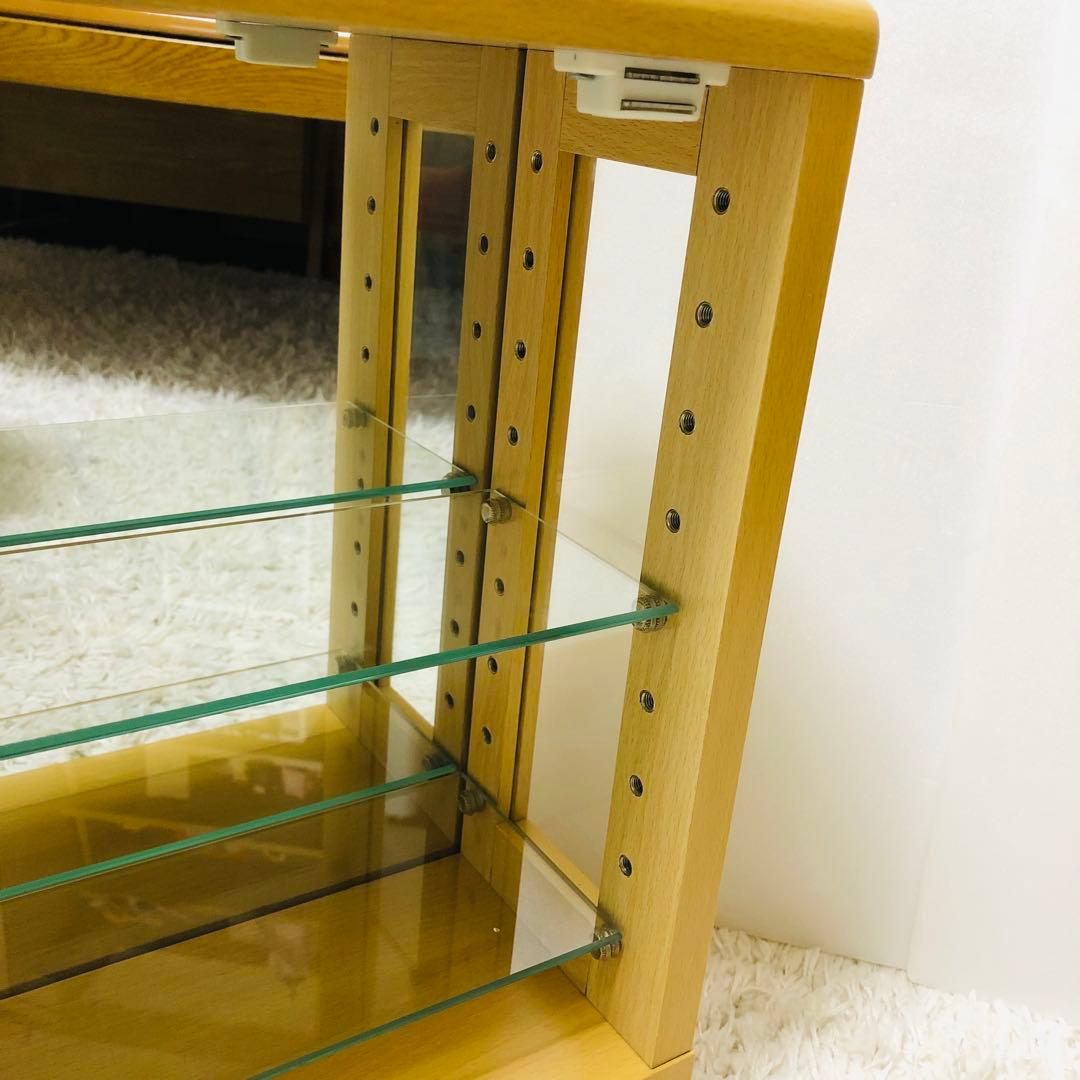 卓上コレクションケース 木製 ガラス 3段