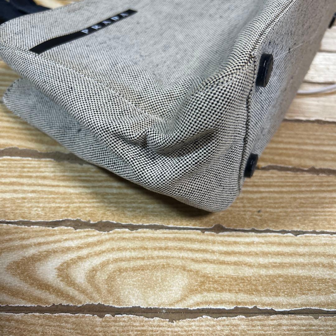 monchi  PRADA キャンバストートバッグ ベージュ/ブラック