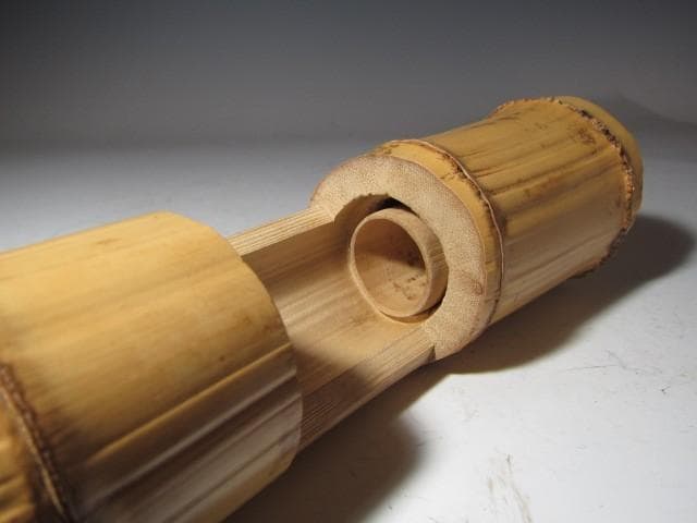 黒田正玄 輪無二重切竹花入「松風」裏千家 十五代