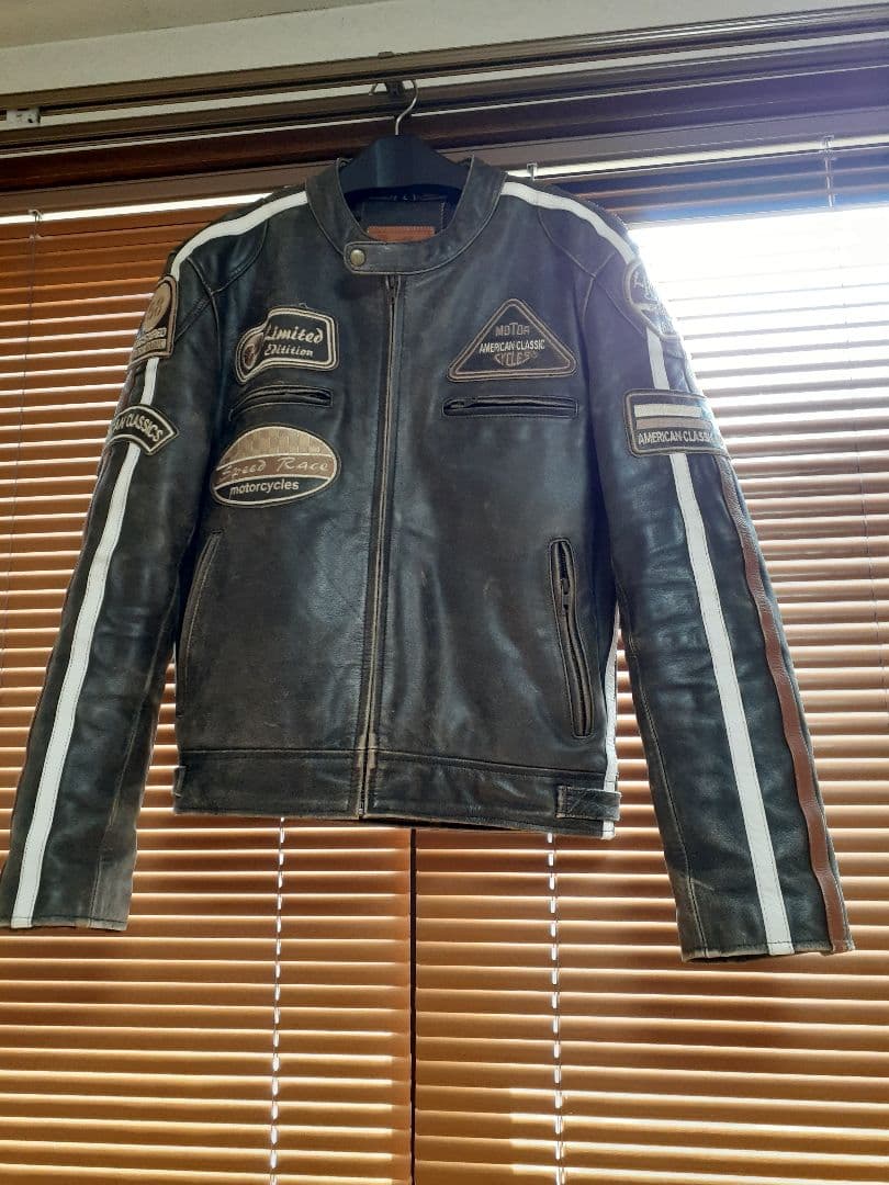 ライダースレザージャケット Lサイズ｜AKM 羊革 レザージャケット