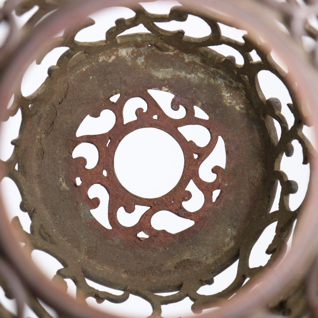 鋳師 金森浄栄作 鋳銅 蝋型 猿文 壷 花入 高岡銅器 共箱　AL826