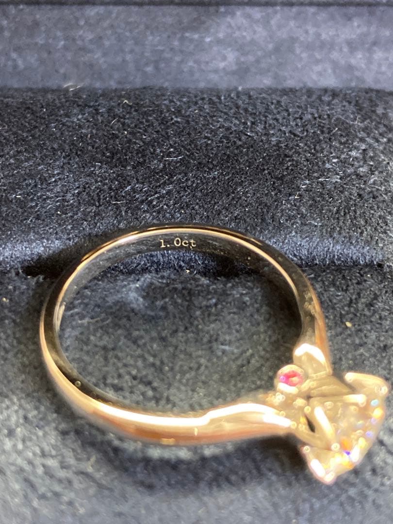 ブリジャール モアサナイト リング 指輪 1カラット　ピンクサファイア 14号