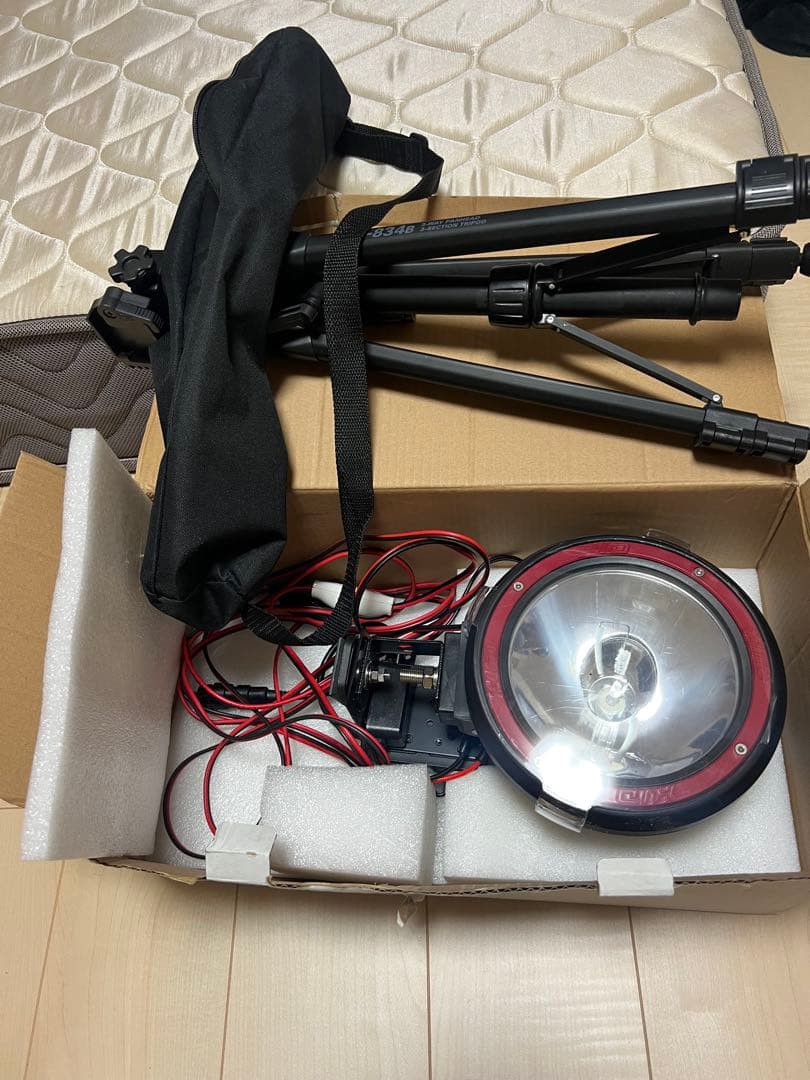 強力 HID7インチ 100W 紫外線強化バルブ 灯火採集 車にポン付け可能