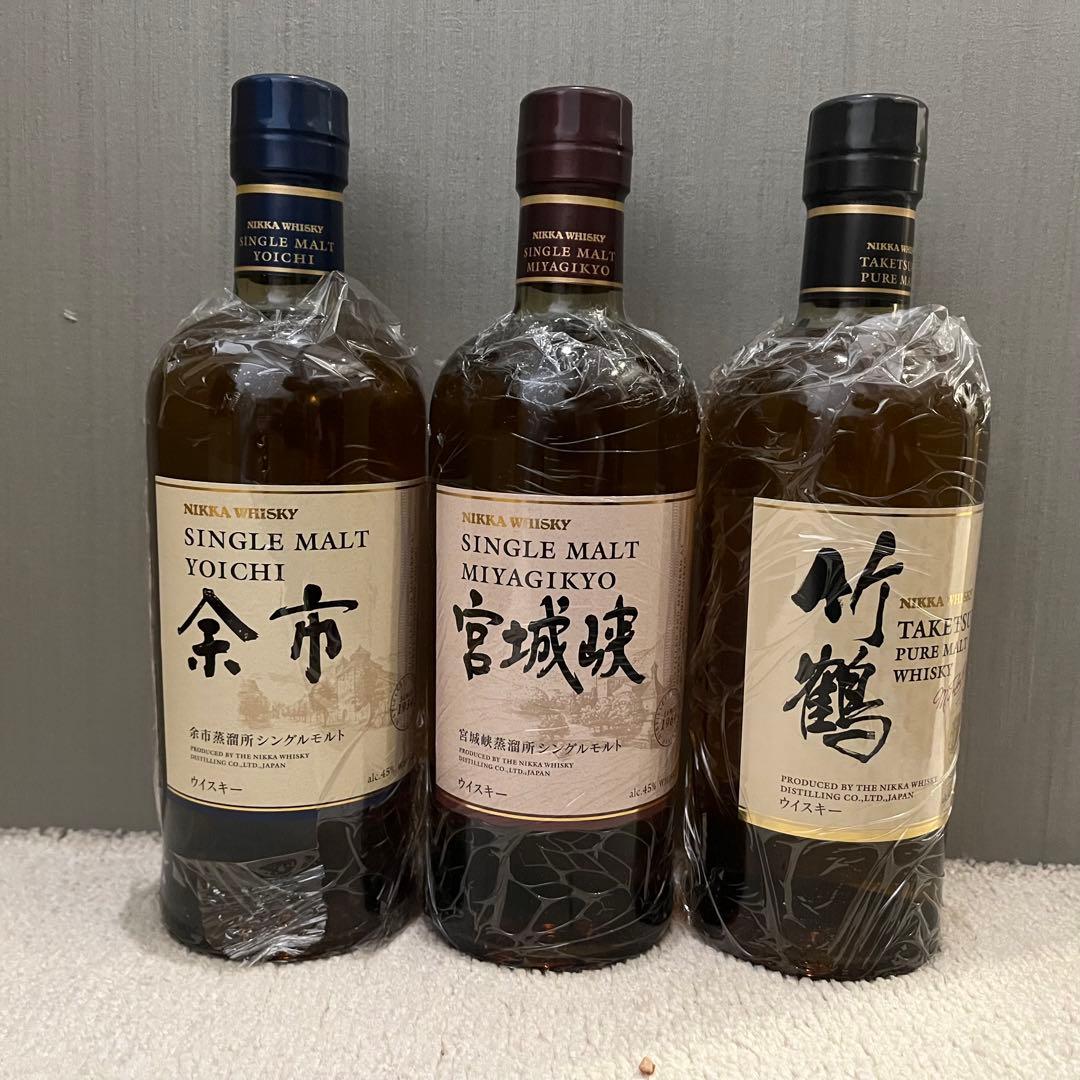 新品 ニッカ 余市 宮城峡 竹鶴 3本セット L108187326 - ウイスキー