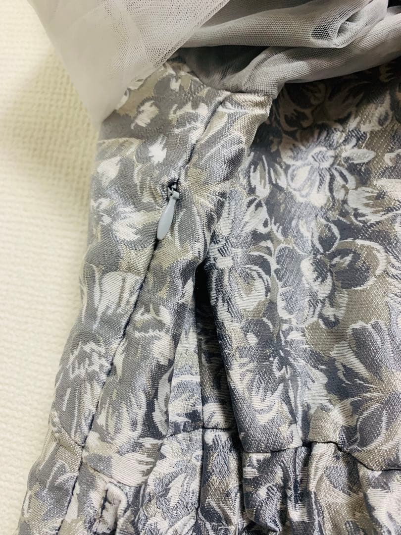 dazzlin シアーベールジャガードワンピース オケージョンドレス グレー M