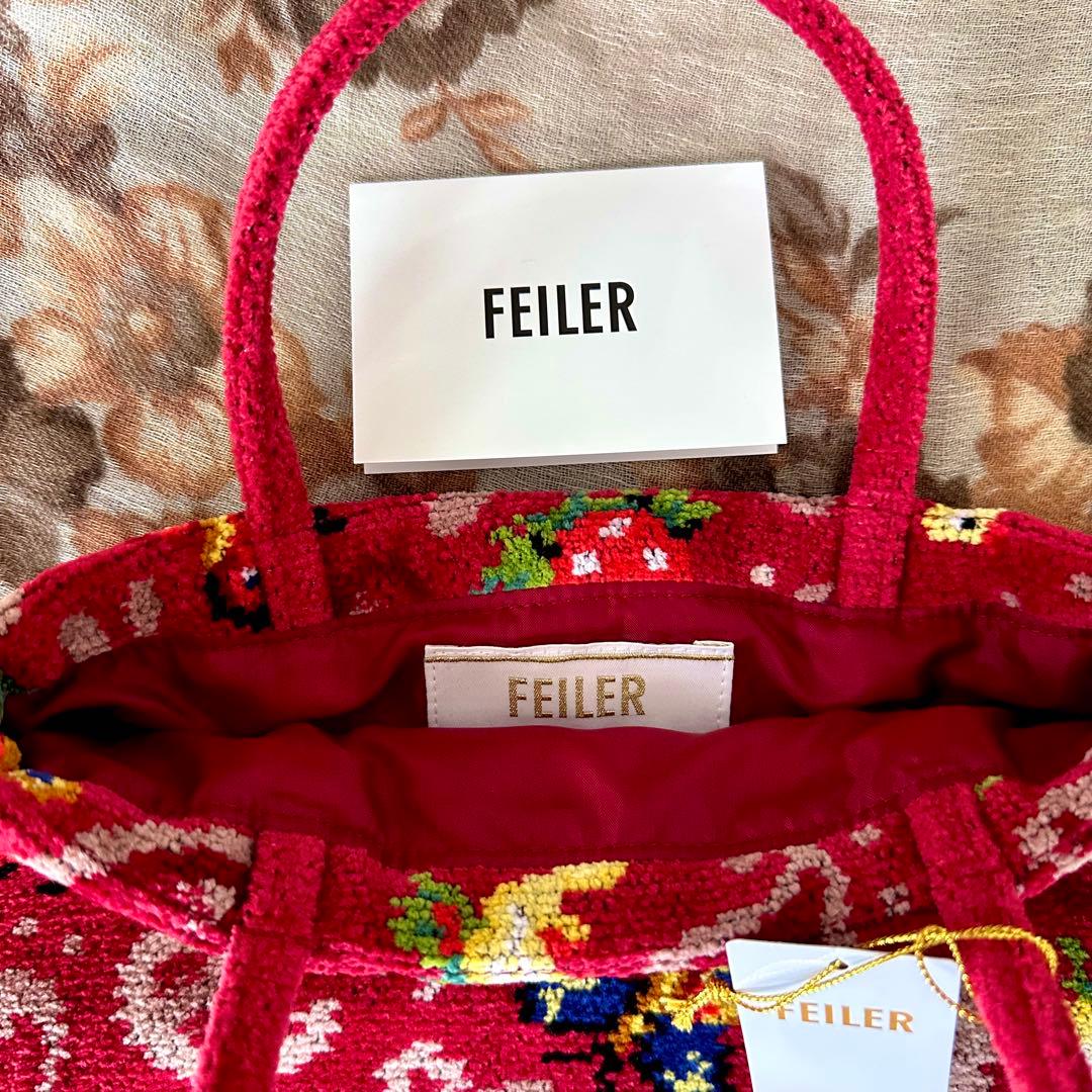 【旗艦店限定】FEILERフェイラー ハイジペイズリー 手付き巾着 ワインレッド