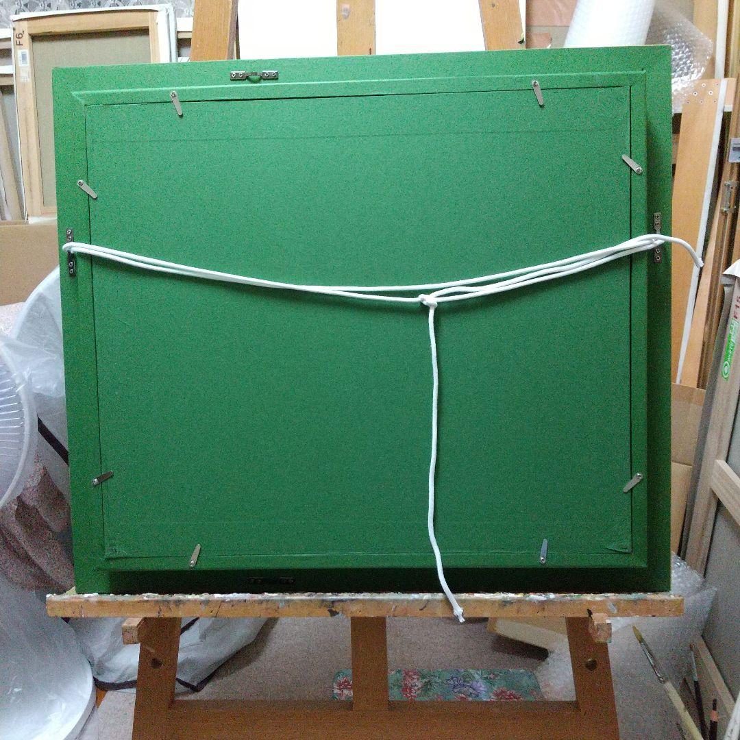 絵画、額装、油彩、 F8号、梅の咲く松山城、佐原聖春