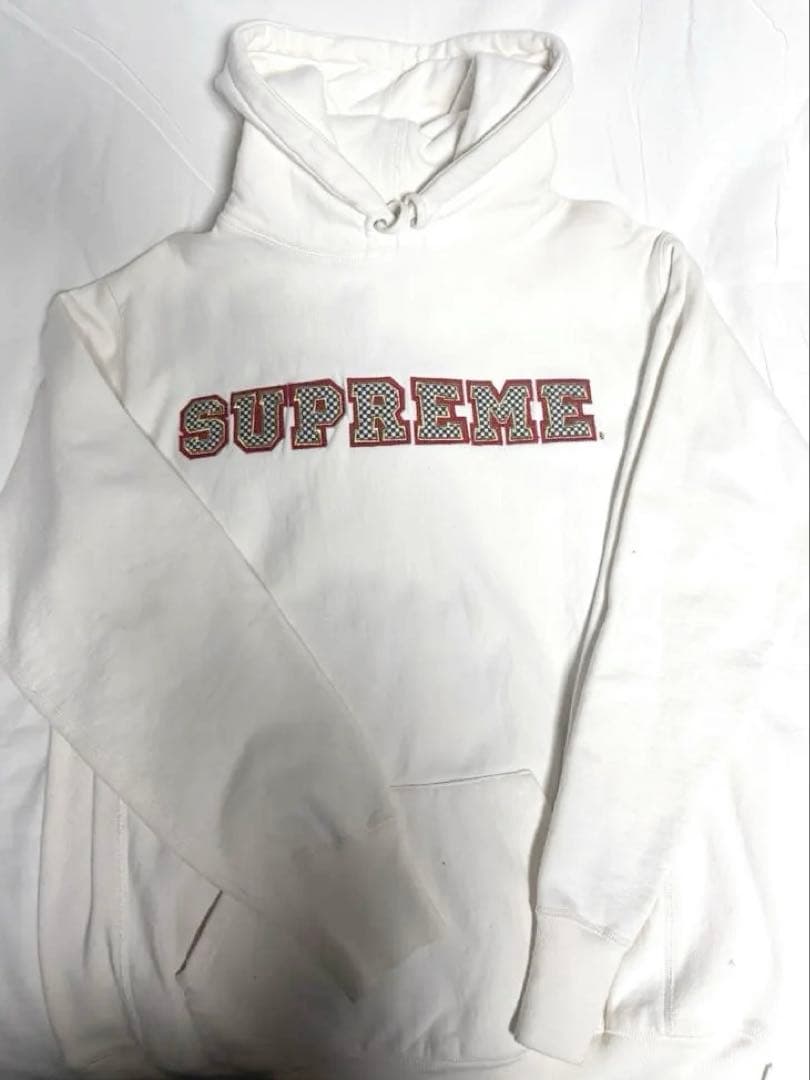 SUPREME シュプリーム チェッカー ロゴ スウェット フーディー　パーカー