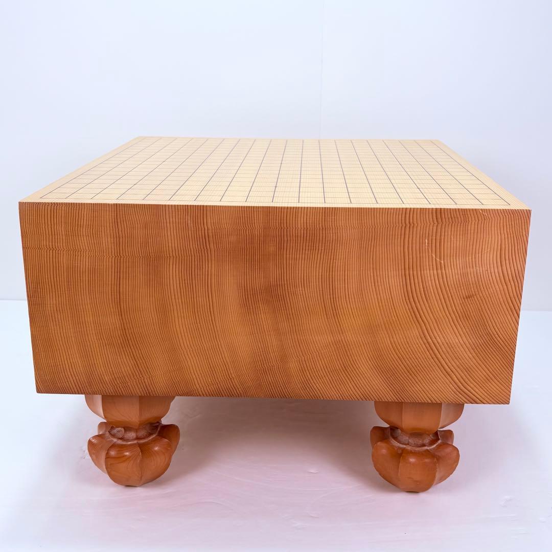 高級囲碁盤 17.5cm 天然漆線引き 桐蓋付 美品 伝統的技法 登録番号押印有