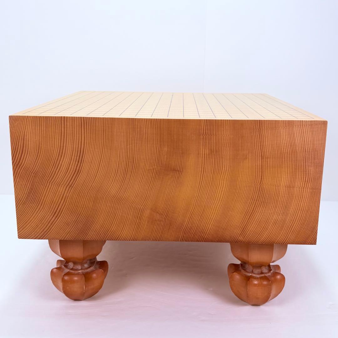 高級囲碁盤 17.5cm 天然漆線引き 桐蓋付 美品 伝統的技法 登録番号押印有