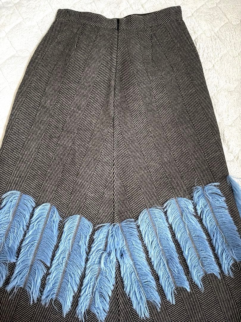 ebure 店舗限定フリルヘリンボーンスカート 38 新品