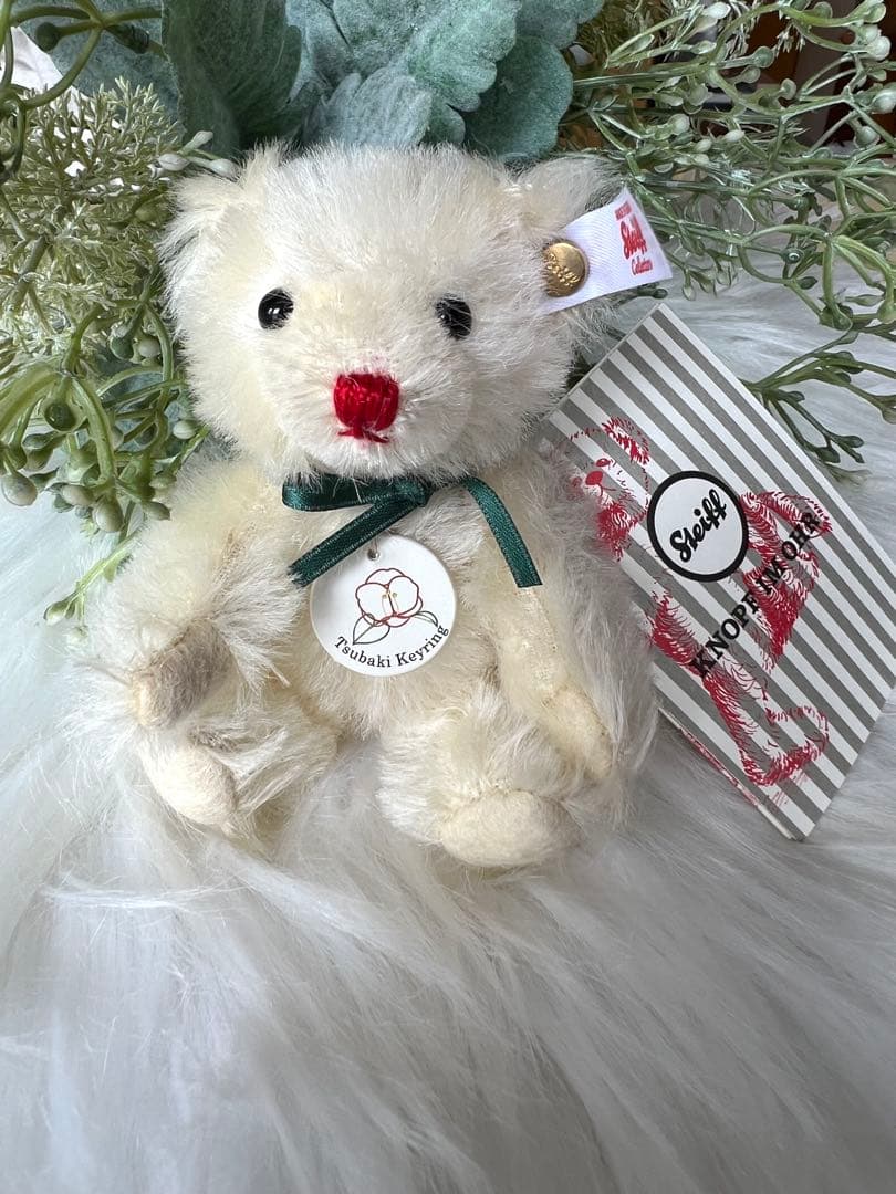 シュタイフ 】テディベア 椿キーリング 日本限定新品 シリアルナンバー