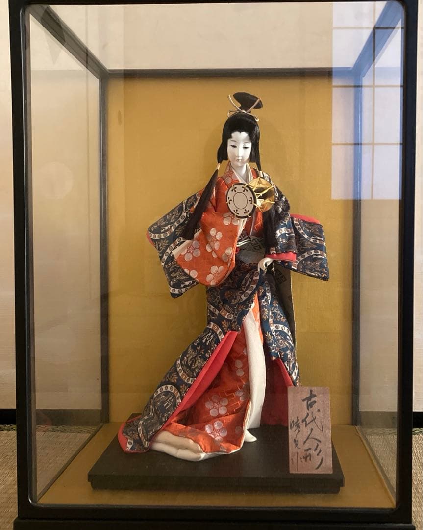 ガラスケース付き　日本人形　古代風俗人形 インテリア ガラスケース付き 日本人形 古代風俗人形 インテリア