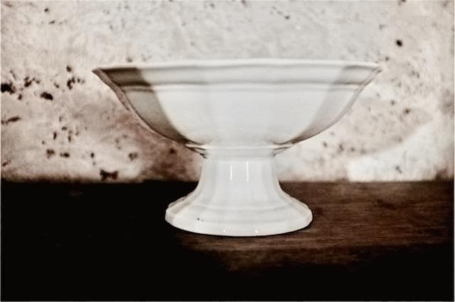 1900s フランス 25cm 白の堆積と大きなコンポティエ アンティーク