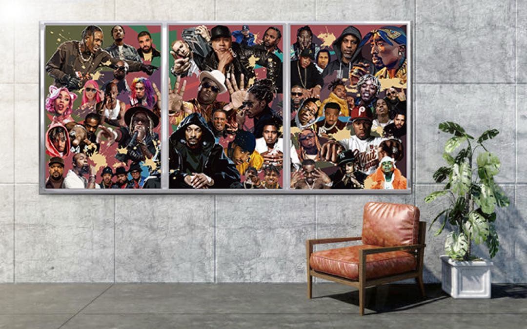 HIPHOPスター★POPアートB1ポスター★3枚組