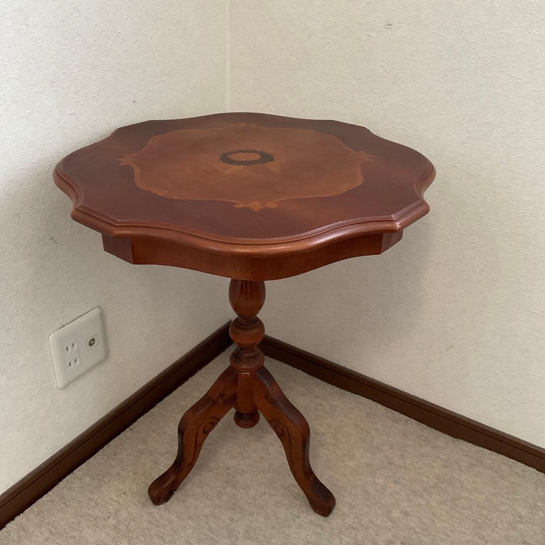 イタリア製　象嵌　コーヒーテーブル　花台 イタリア製 象嵌コーヒーテーブル（サイドテーブル） ブルー｜Y-KAGU